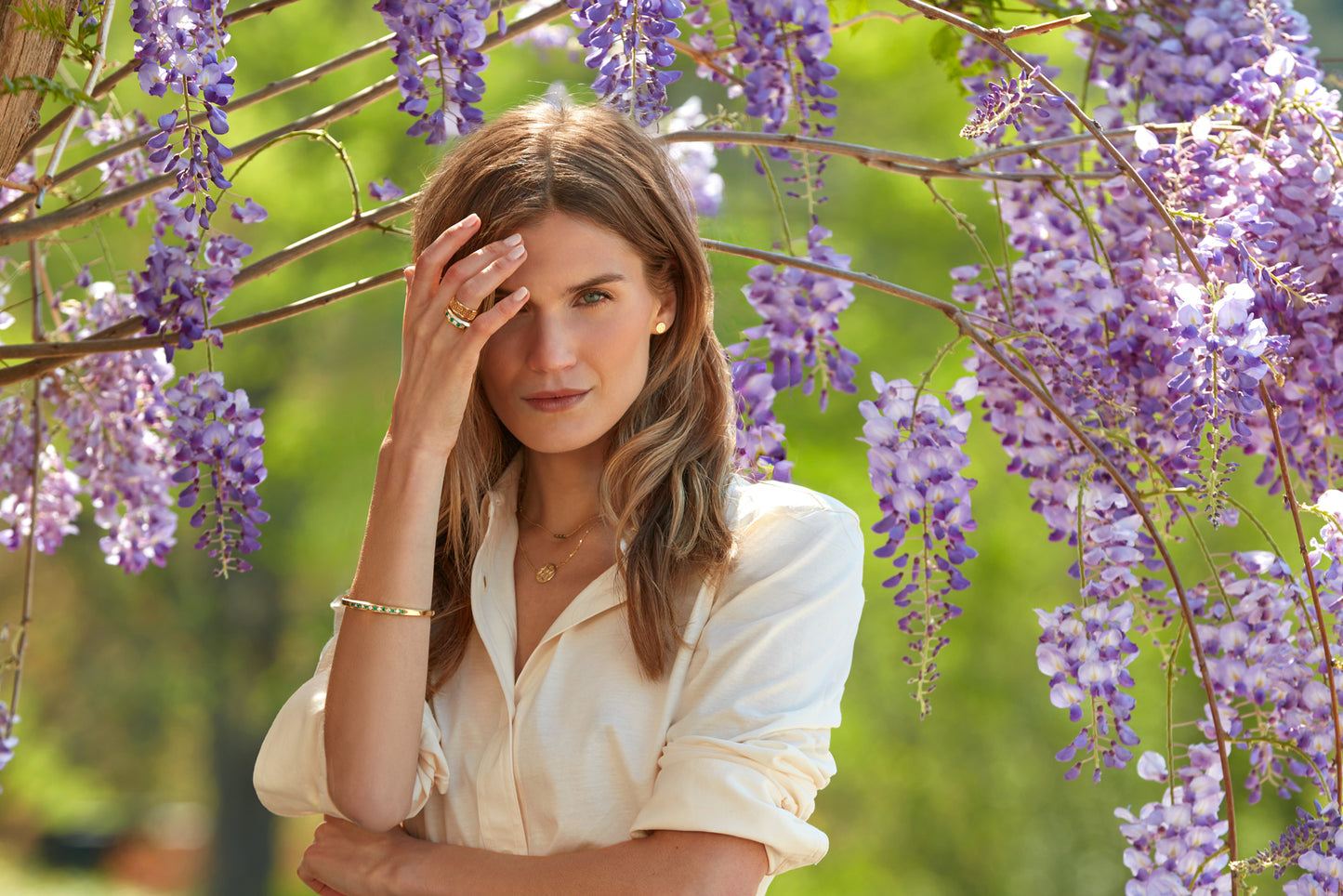 Alternating Stuyvesant bracelet in diamond and emerald