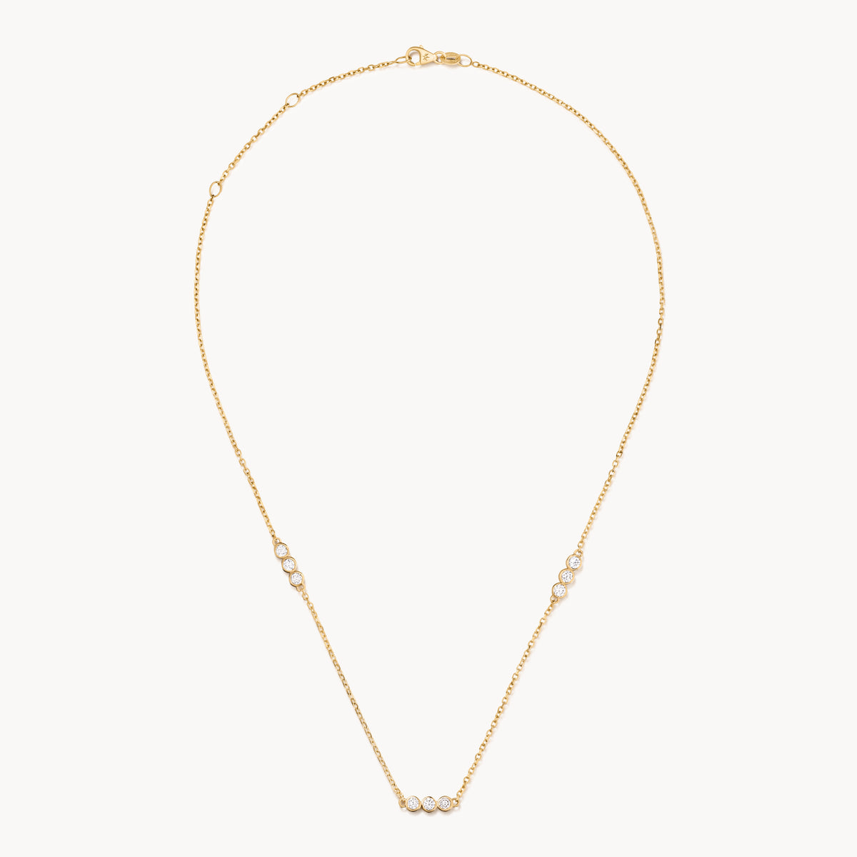 Gold Diamond Trio Necklace