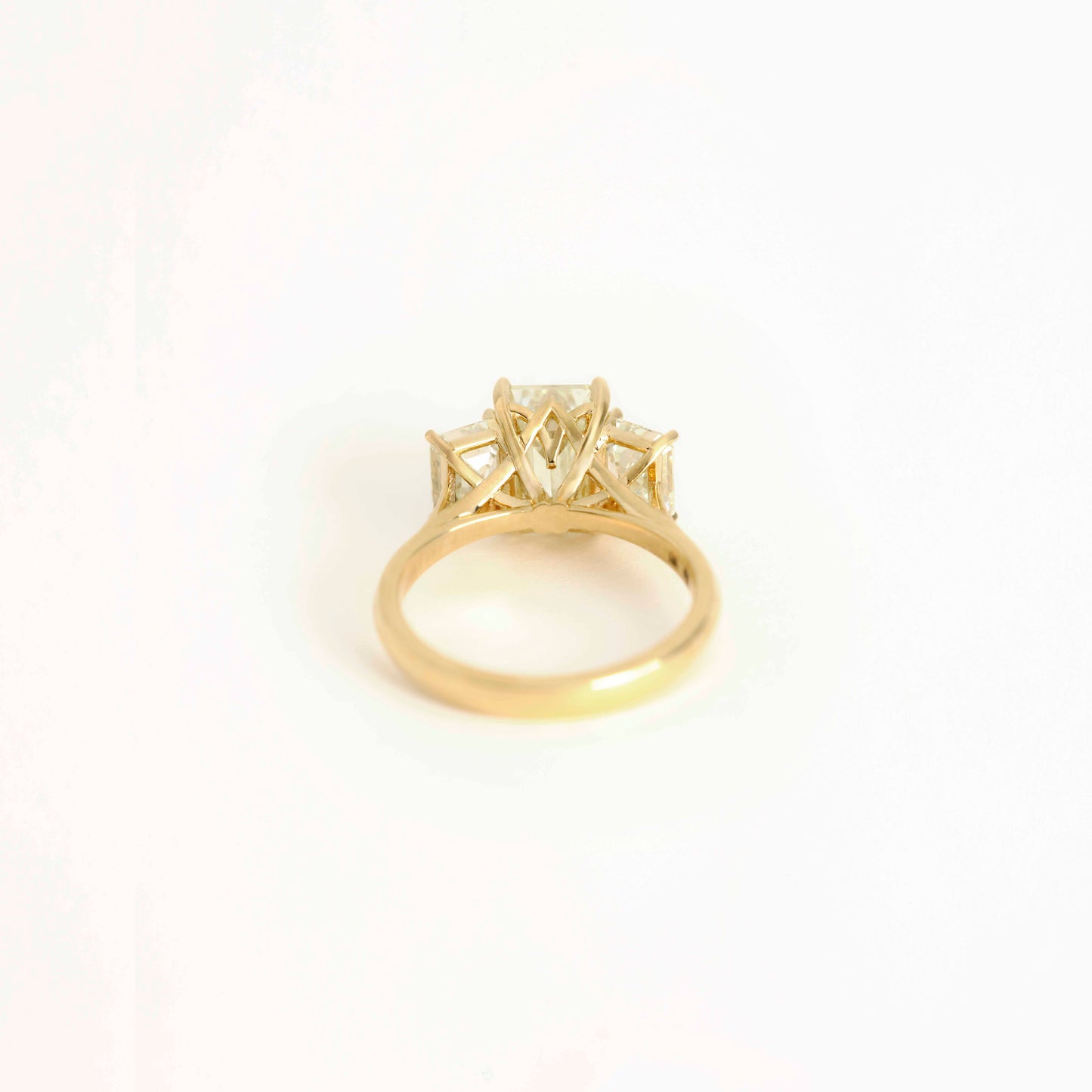 Three Stone Emerald Cut Diamond Ring