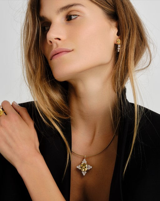 18K Yellow Sapphire Pear Earrings