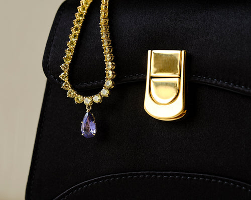 Gold and Purple Sapphire Necklace