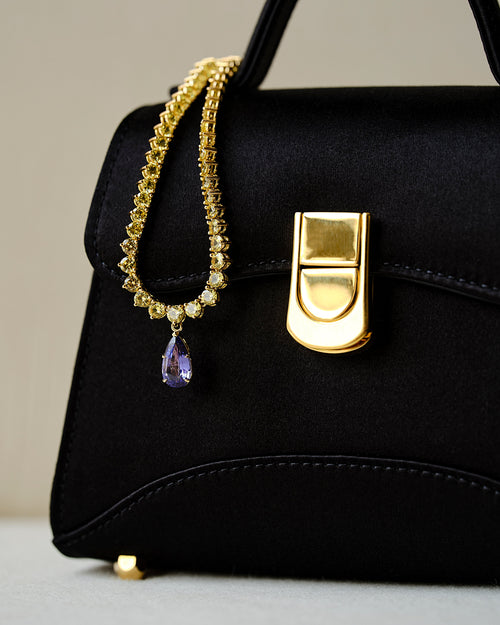 Gold and Purple Sapphire Necklace