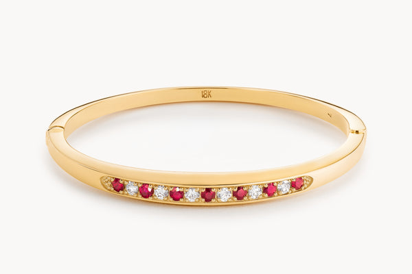 Alternating Stuyvesant bracelet in diamond and ruby