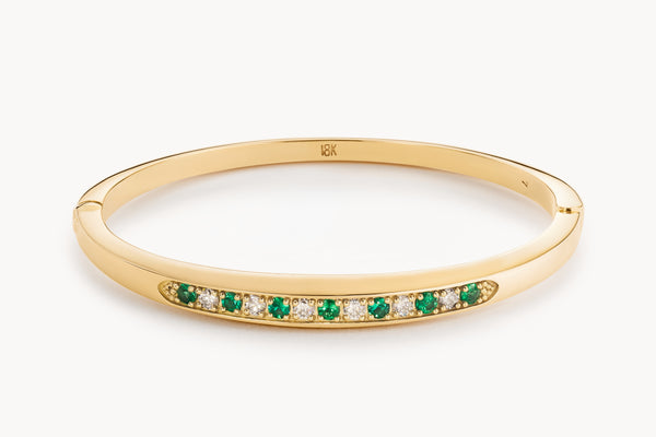 Alternating Stuyvesant bracelet in diamond and emerald