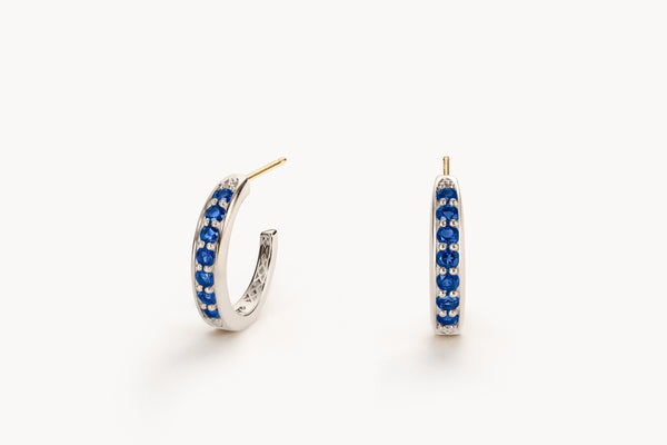 Stuyvesant earrings in silver and sapphire