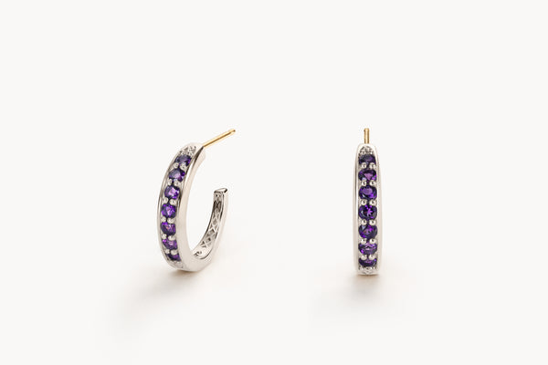 Stuyvesant earrings in silver and amethyst