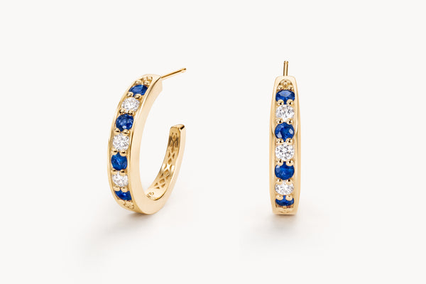 Stuyvesant earrings in diamond and sapphire