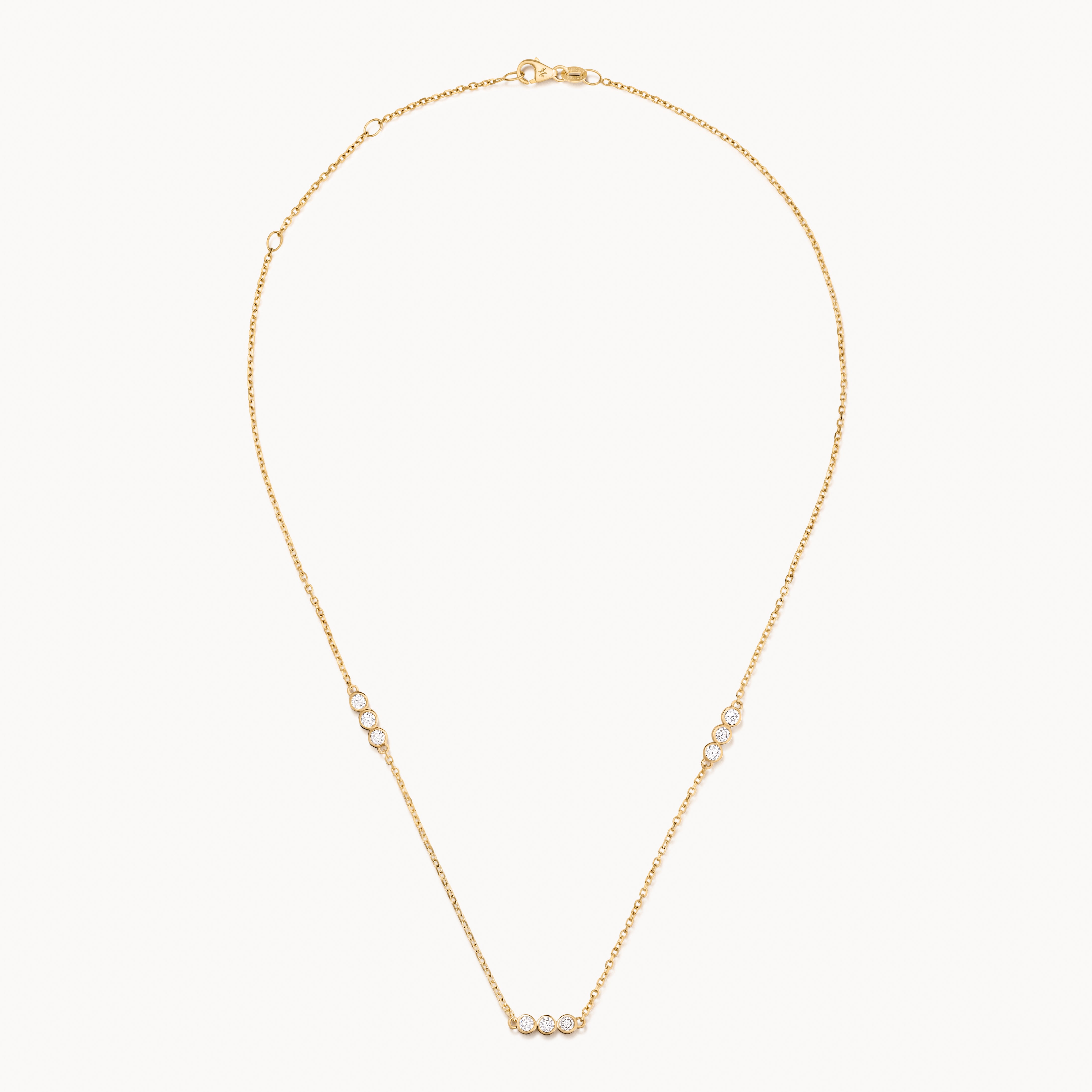 Diamond trio necklace in gold