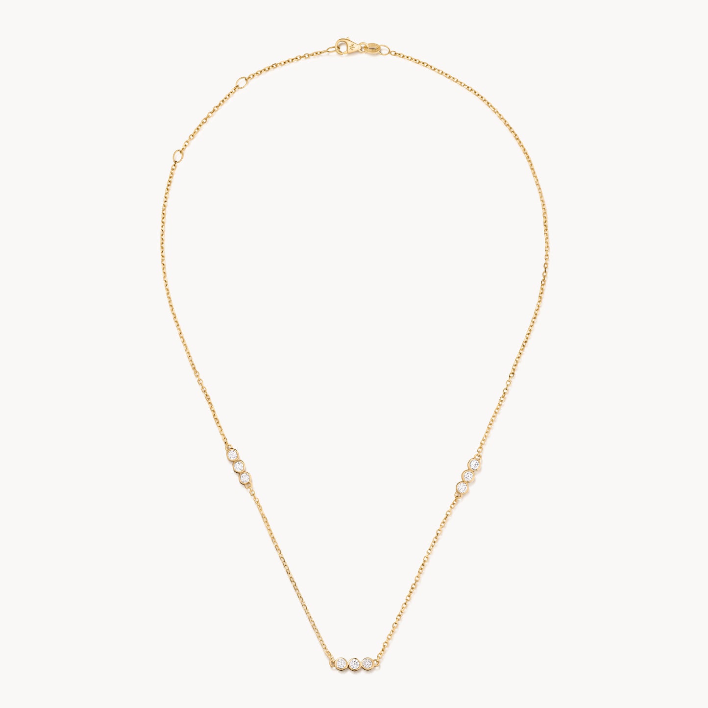 Diamond trio necklace in gold