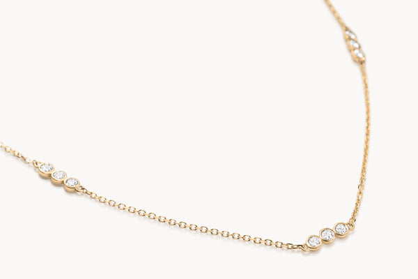 Diamond trio necklace in gold