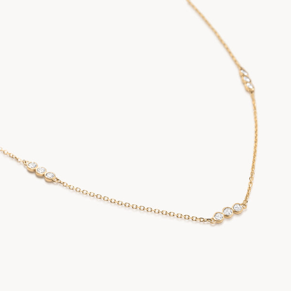 Diamond trio necklace in gold