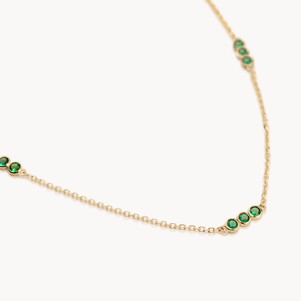 Image 1: Gold Emerald Trio Necklace