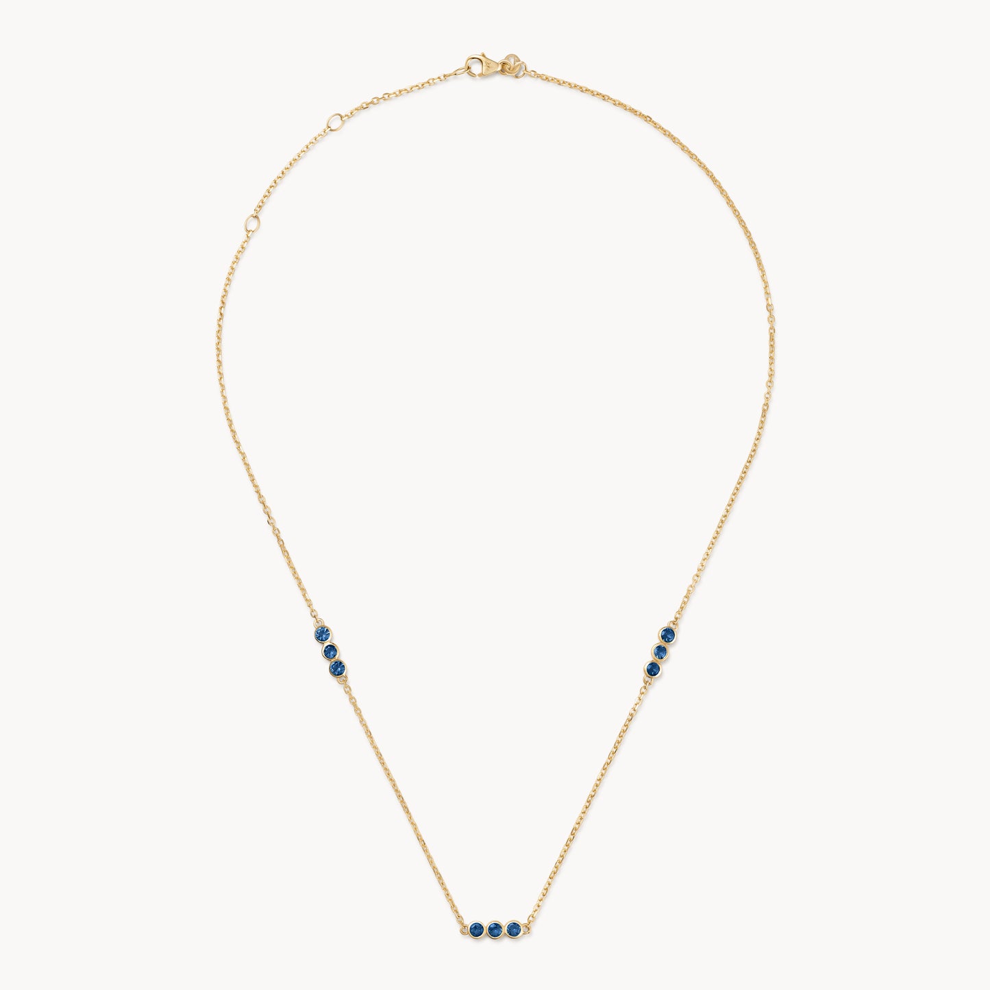 Sapphire trio necklace in gold