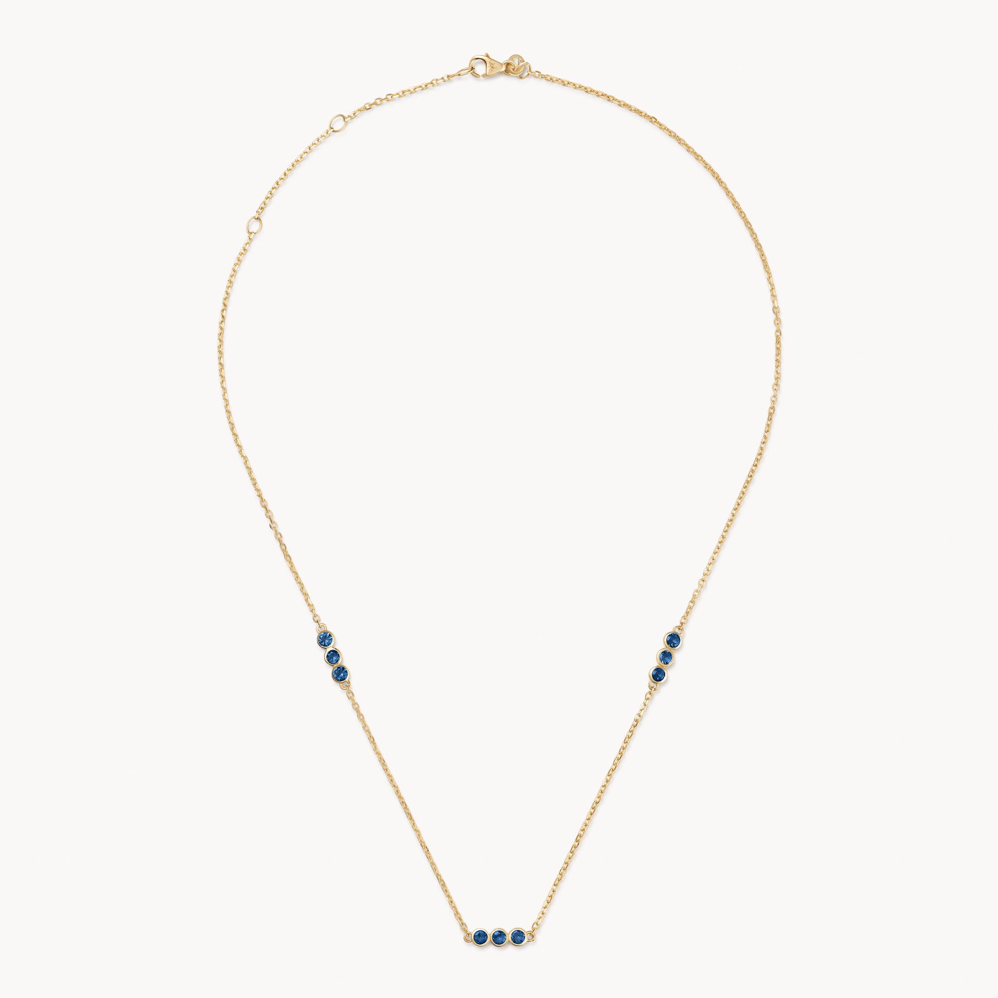 Image 2: Sapphire trio necklace in gold