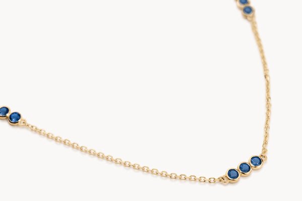 Sapphire trio necklace in gold