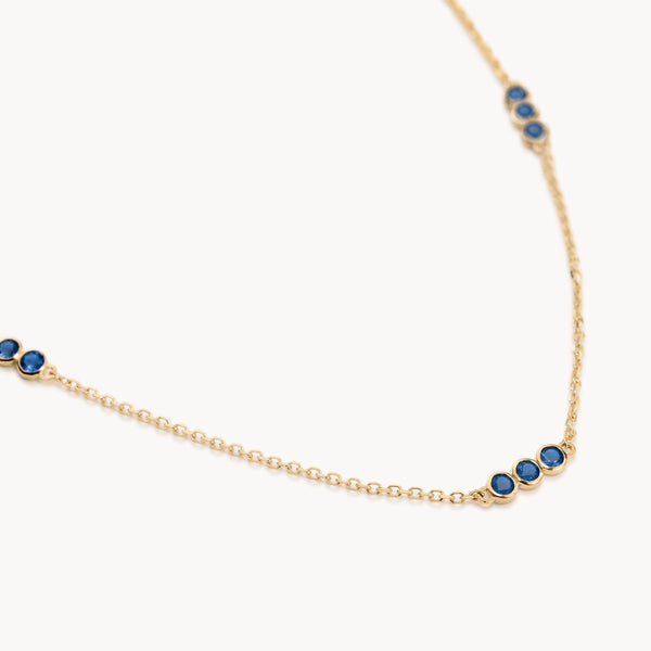 Sapphire trio necklace in gold