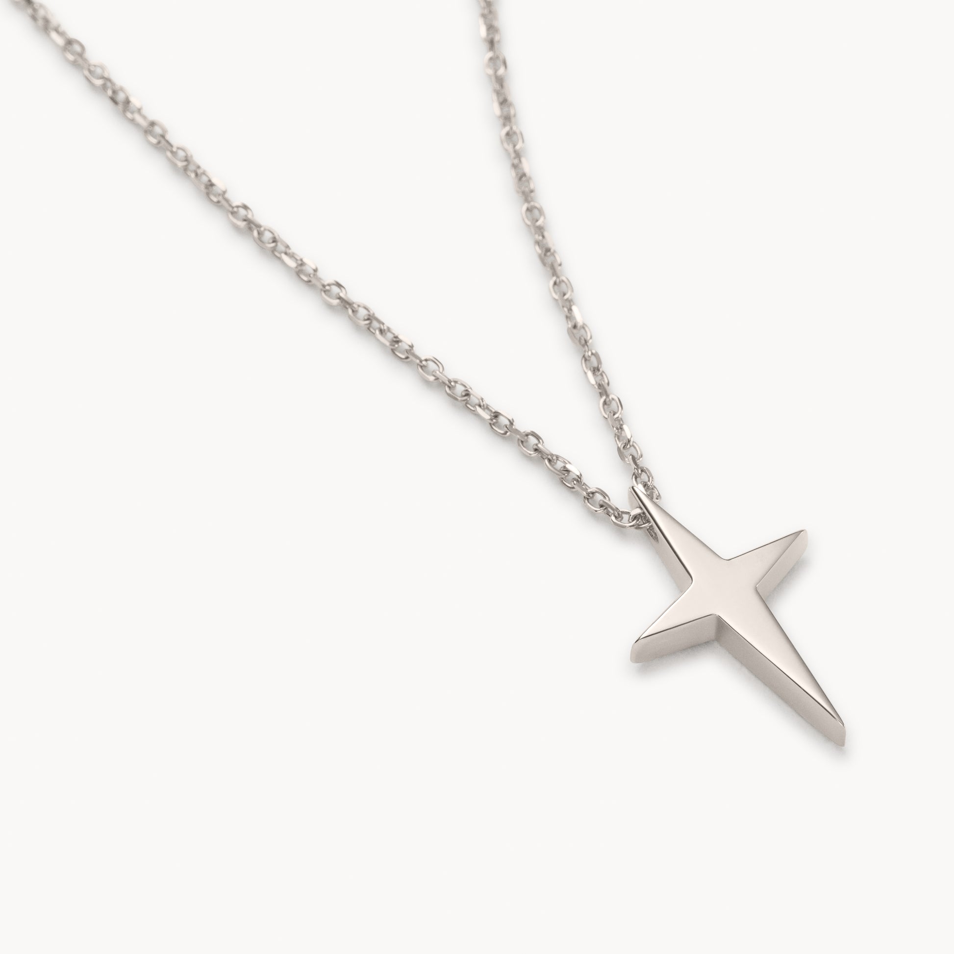 Image 1: Silver cross necklace