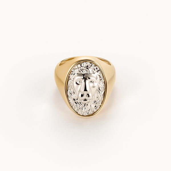 Commodore signet ring in gold and platinum