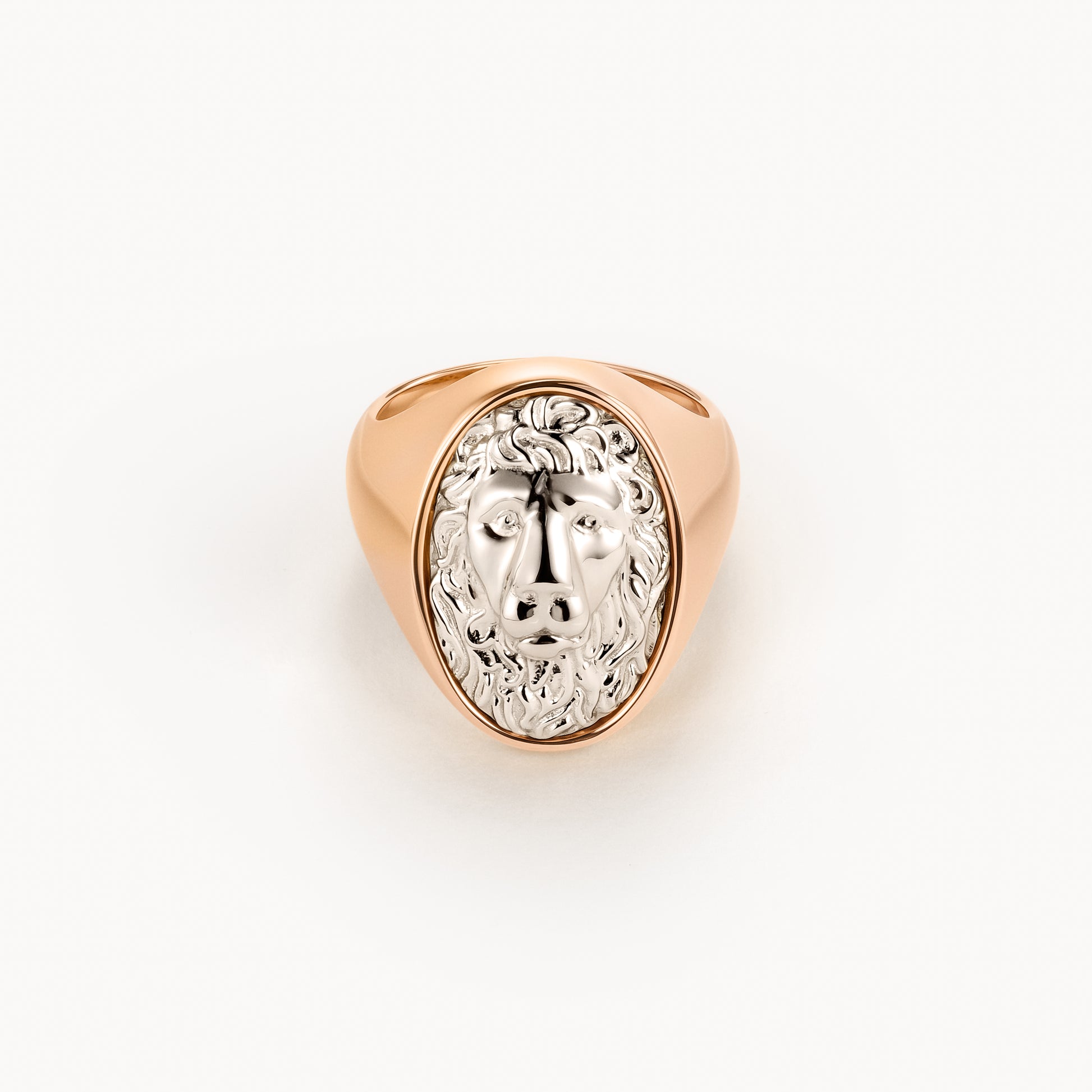 Image 1: Commodore signet ring in rose gold and platinum