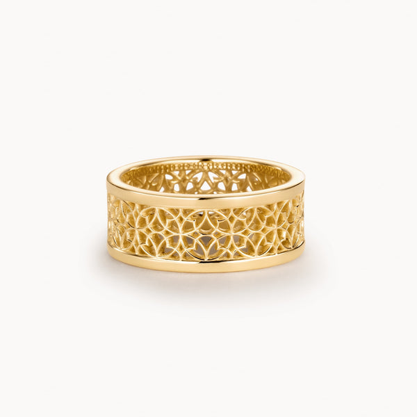 Oak Sitting thick band ring