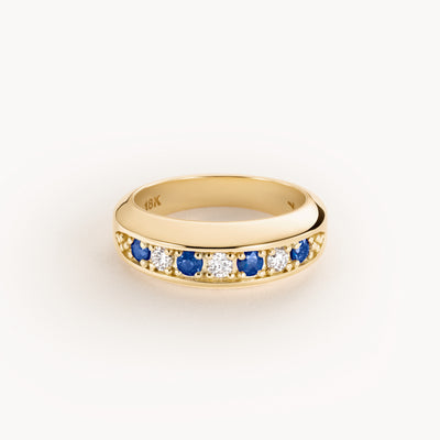 Alternating Stuyvesant ring in diamond and sapphire