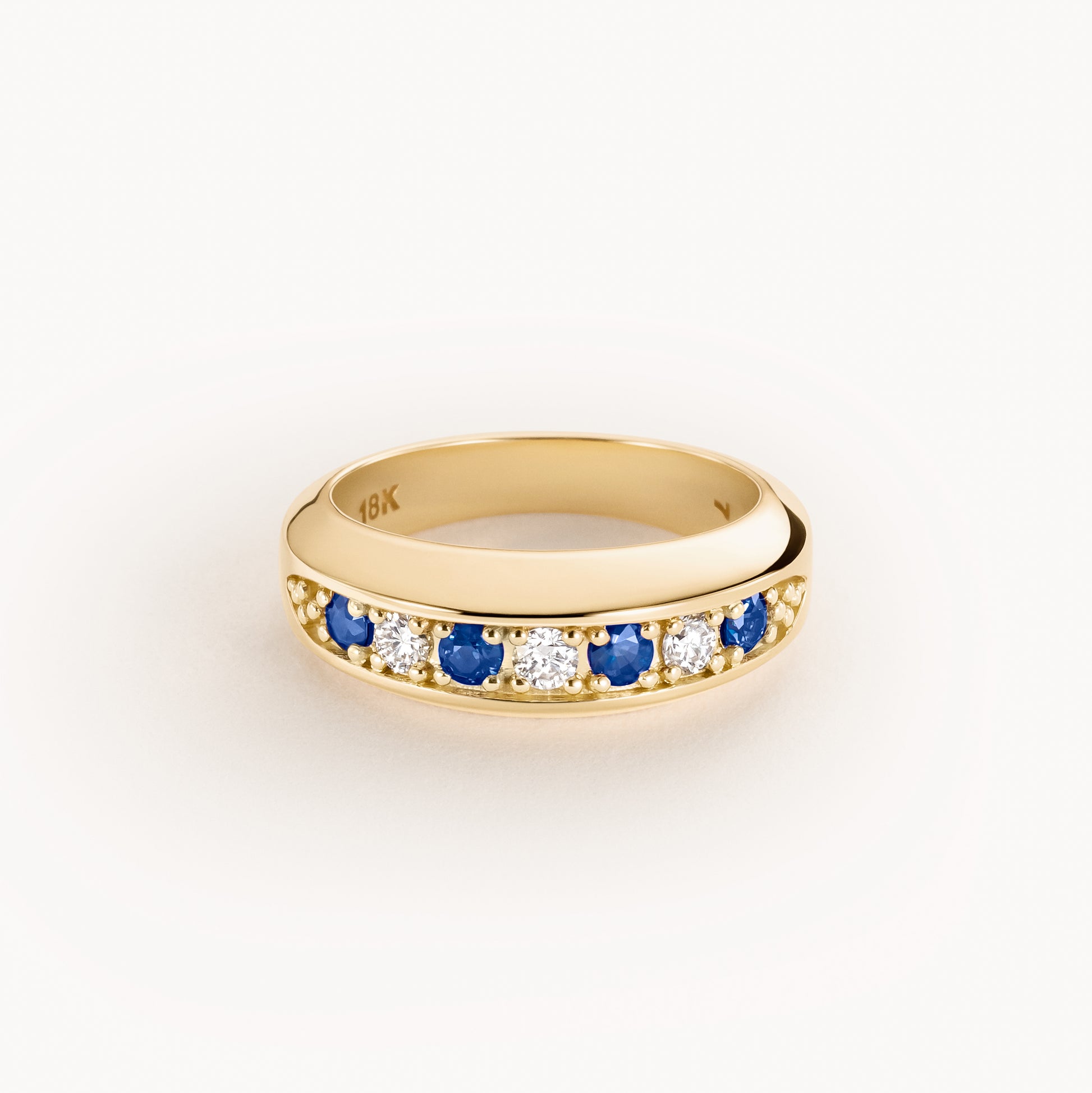 Image 1: Alternating Stuyvesant ring in diamond and sapphire