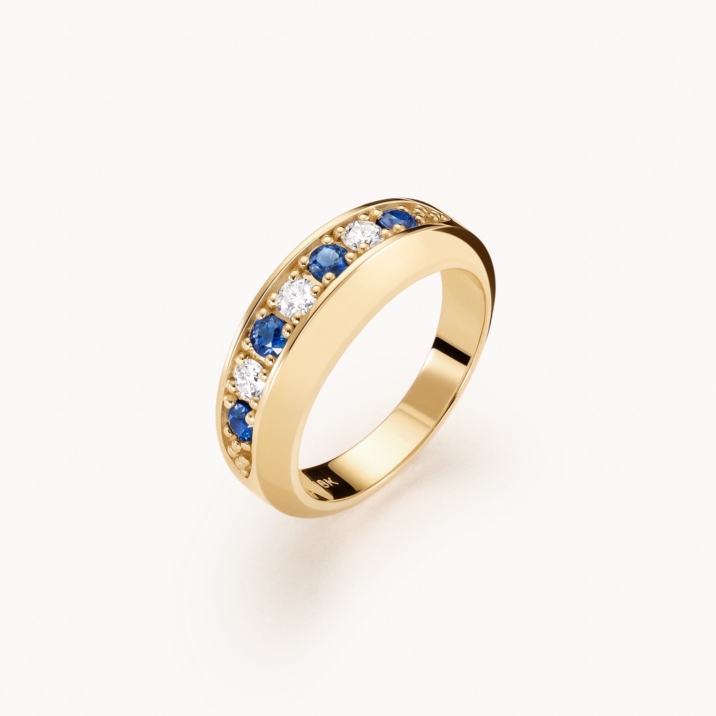 Alternating Stuyvesant ring in diamond and sapphire