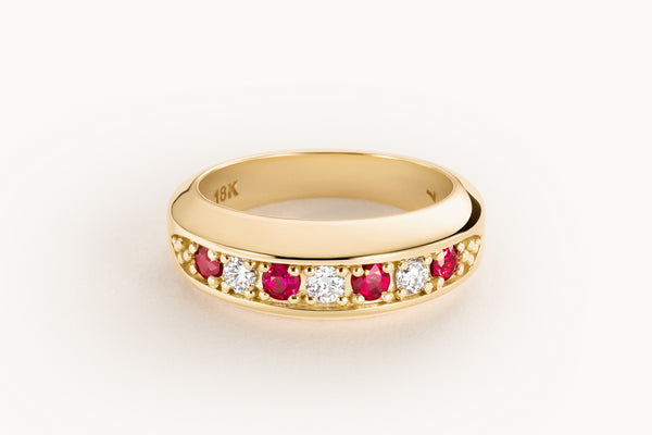Alternating Stuyvesant ring in diamond and ruby