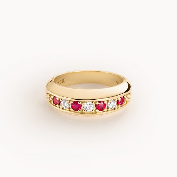 Alternating Stuyvesant ring in diamond and ruby