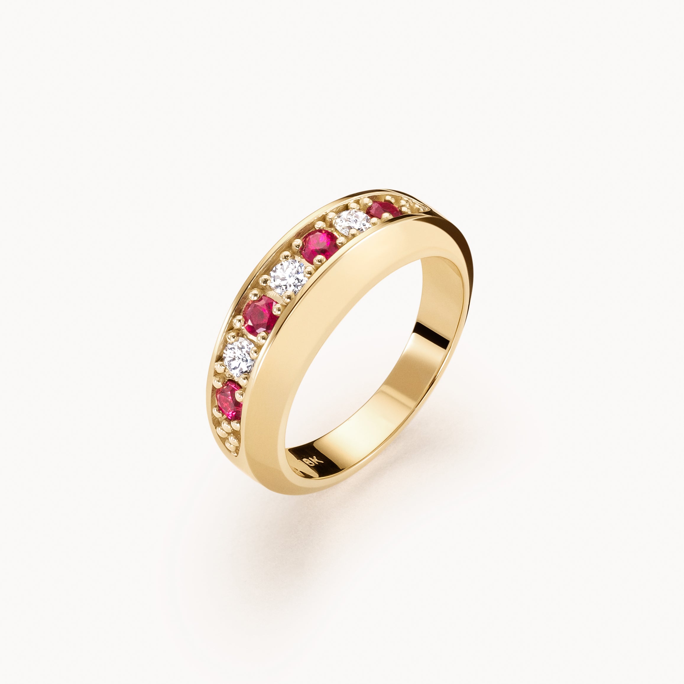 Alternating Stuyvesant ring in diamond and ruby