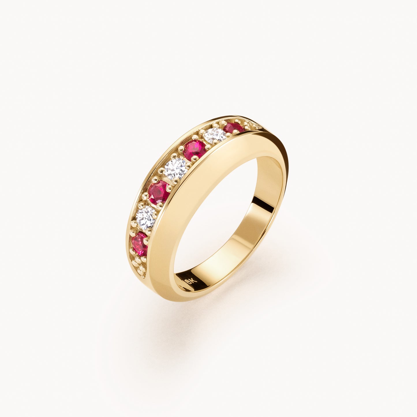 Alternating Stuyvesant ring in diamond and ruby