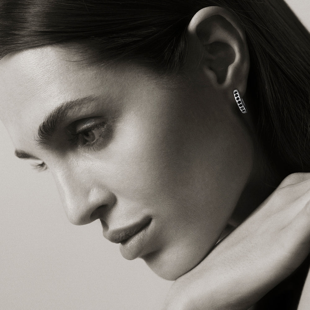 Stuyvesant earrings in silver and sapphire