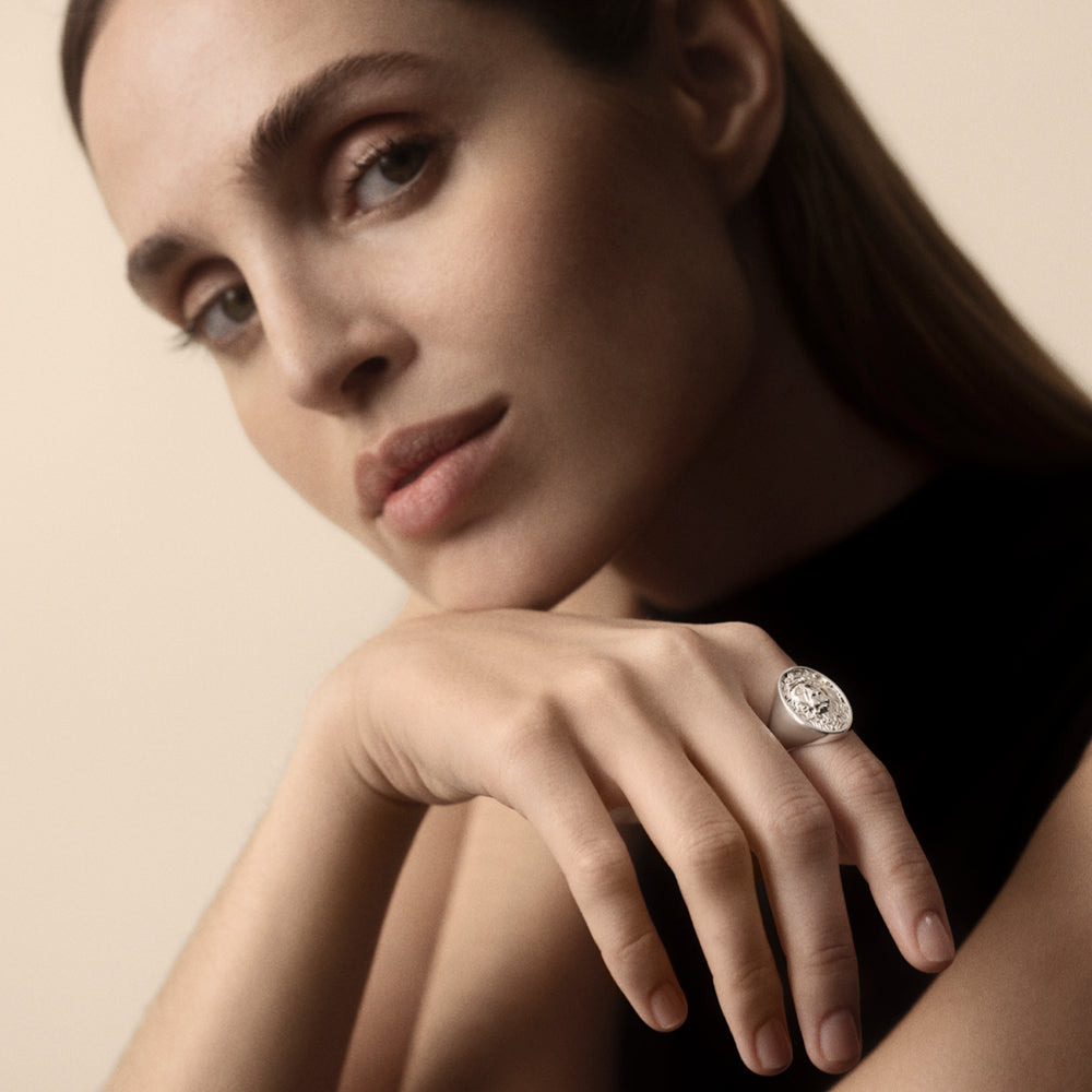 Silver Commodore Signet Ring