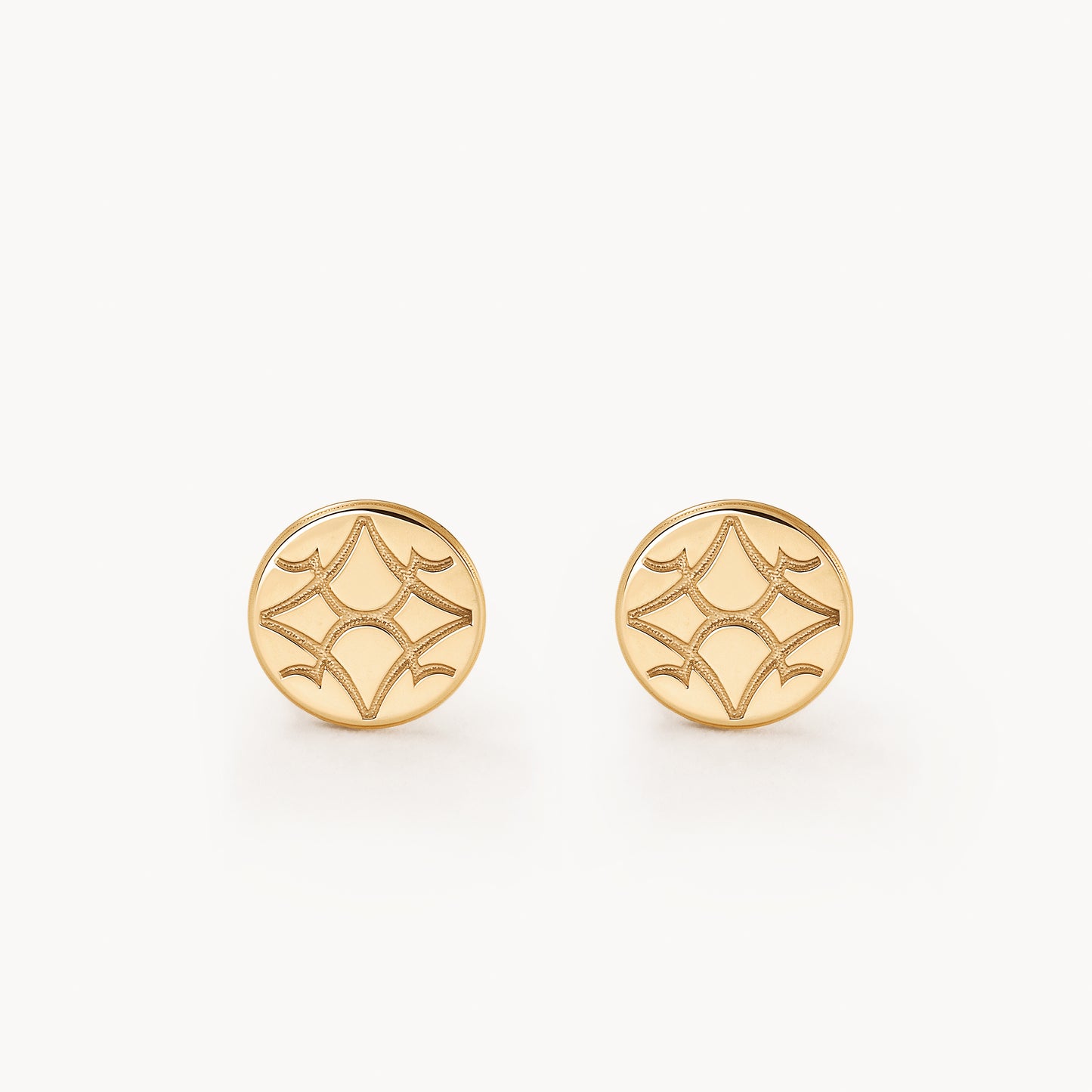 Gold OS Round Earrings