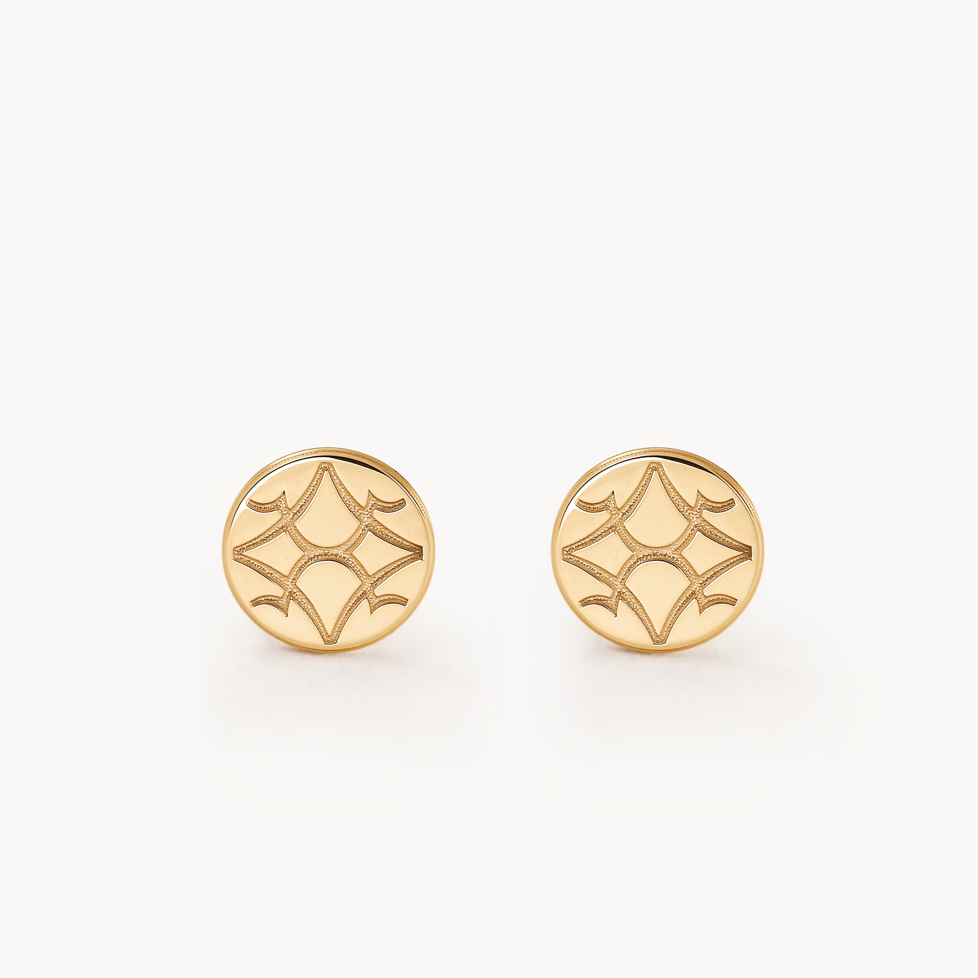 Image 1: Gold OS Round Earrings