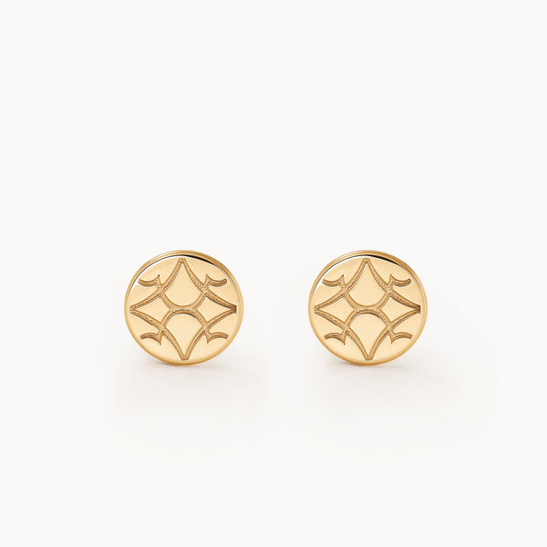 Gold OS Round Earrings
