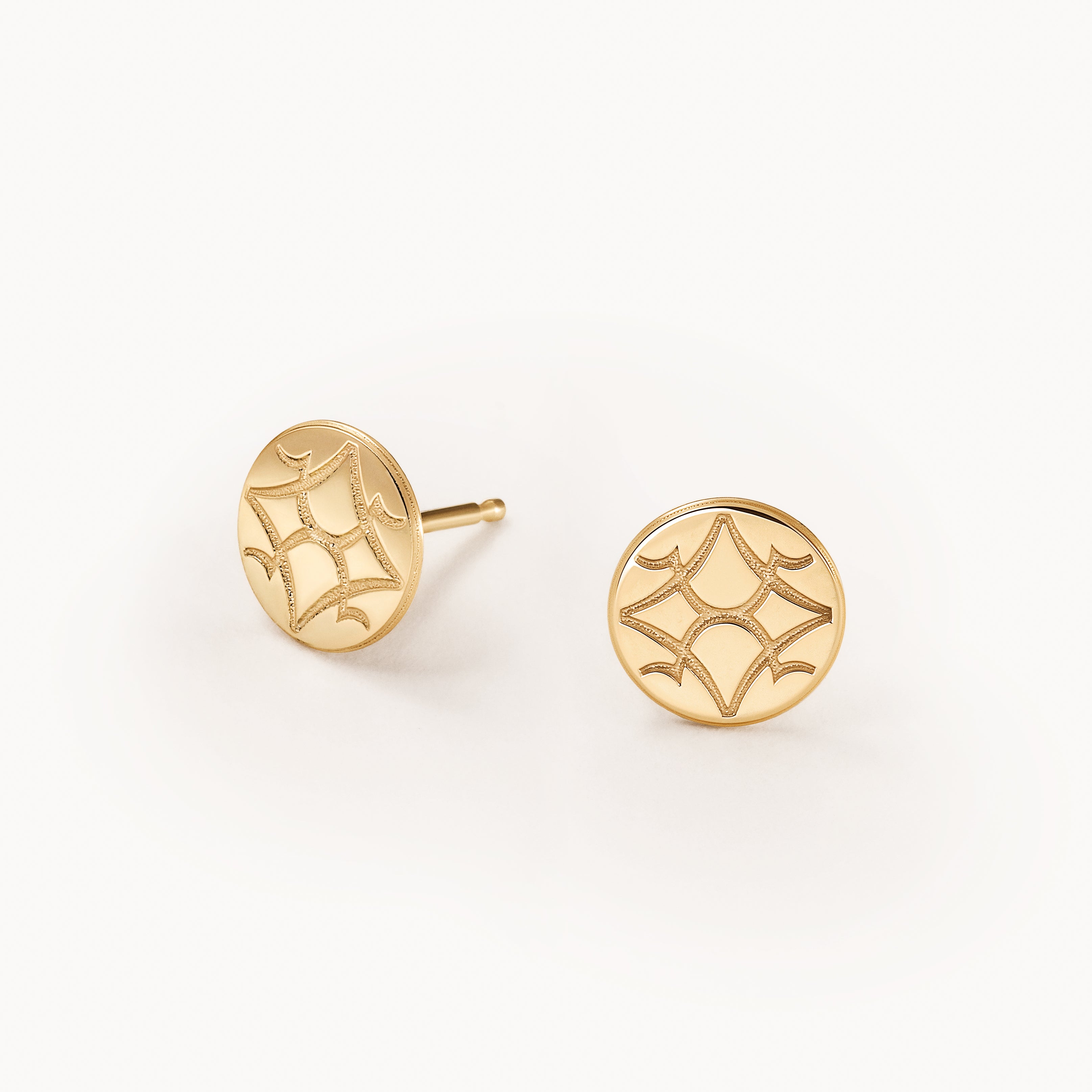 Gold OS Round Earrings