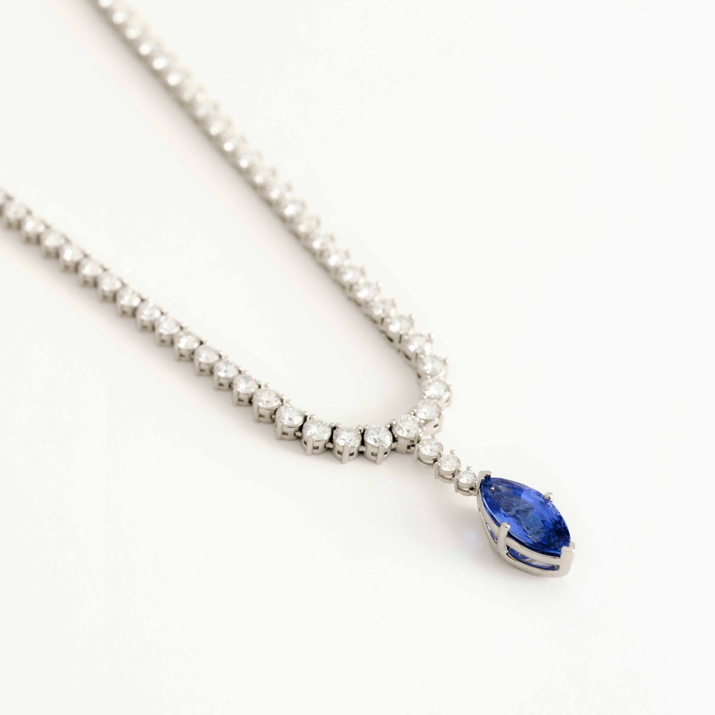 Marquise Sapphire Drop Necklace