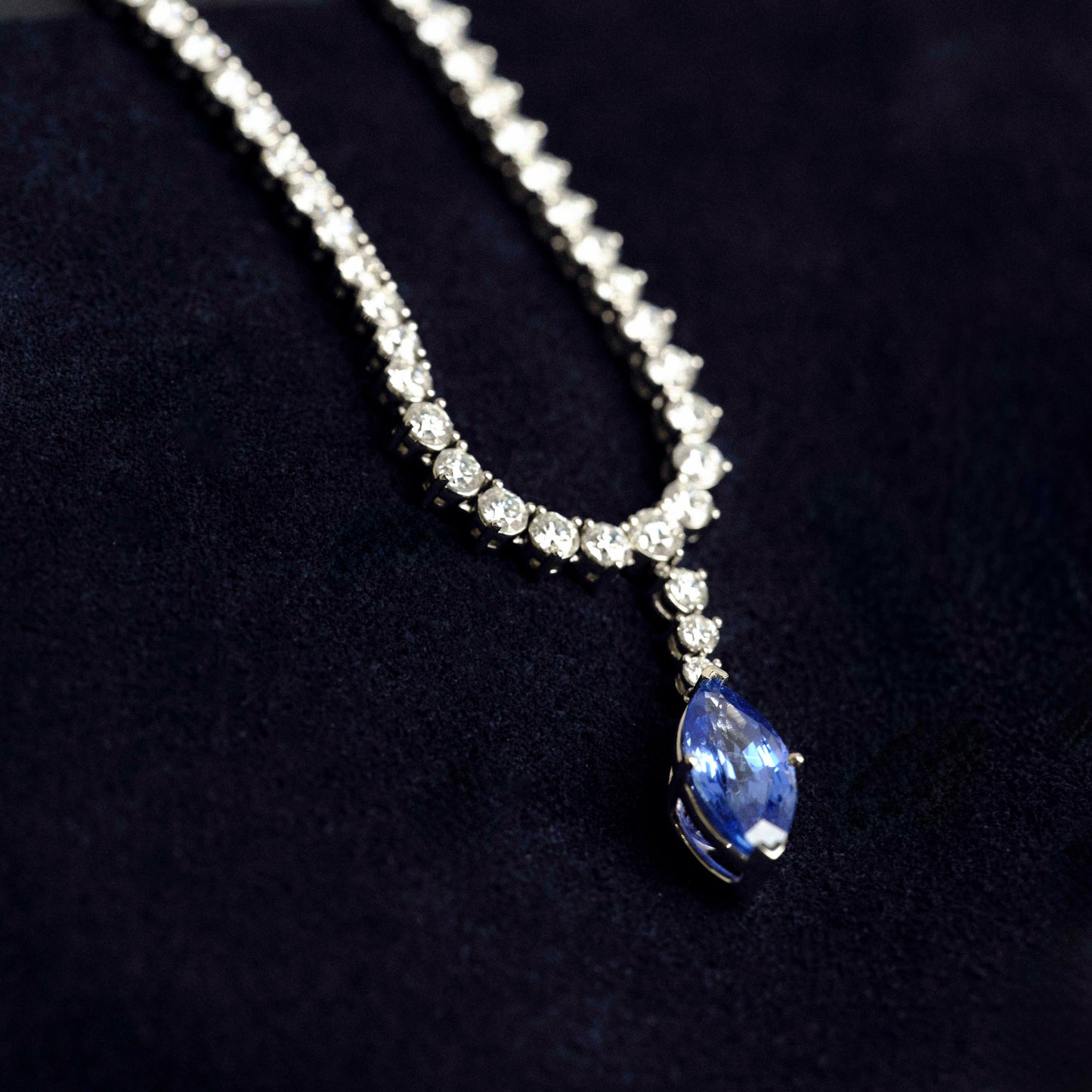 Marquise Sapphire Drop Necklace