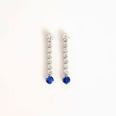 Diamond & Blue Sapphire Earrings