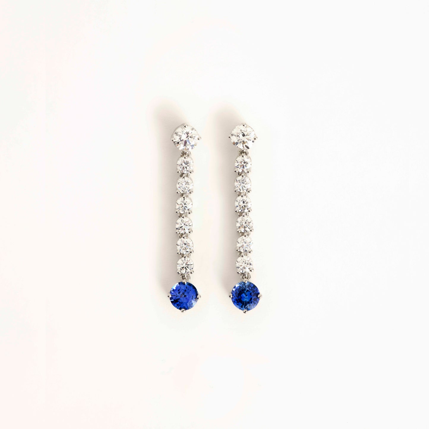 Diamond & Blue Sapphire Earrings