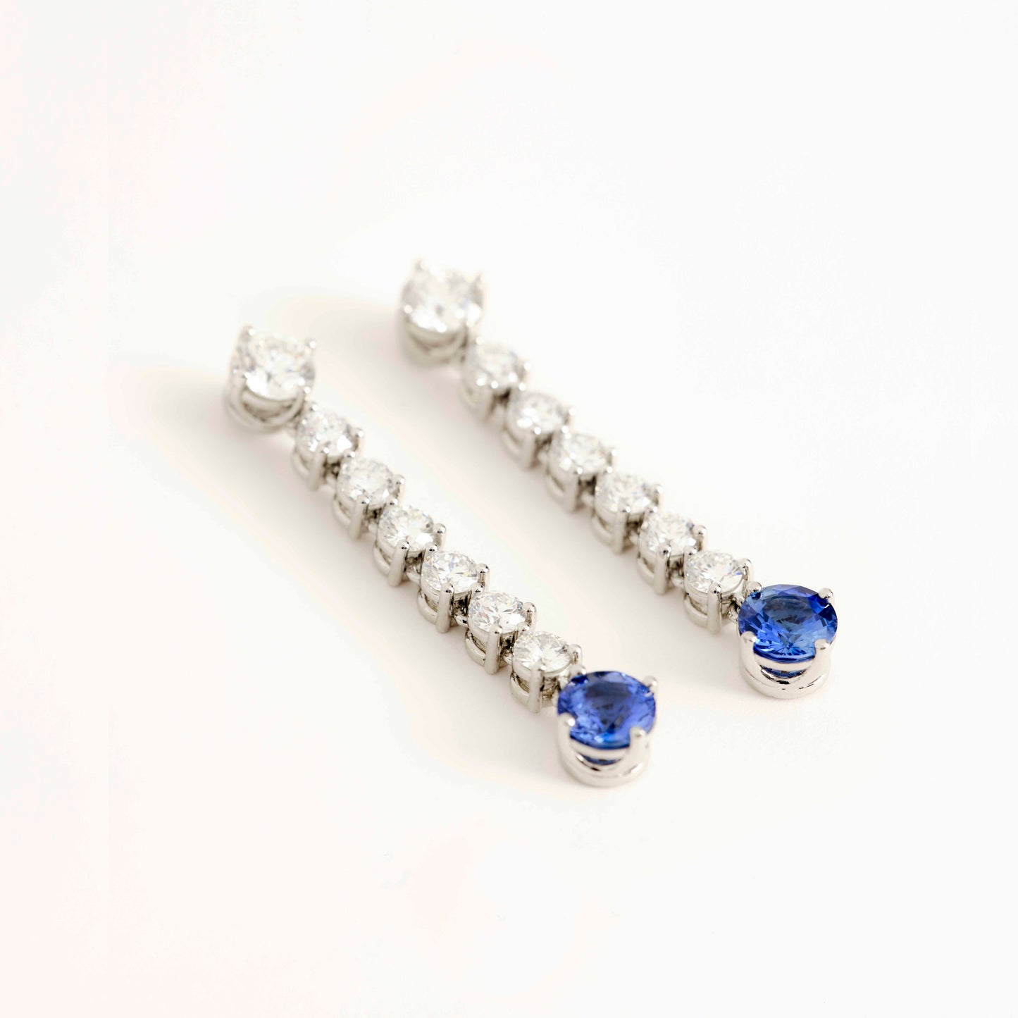 Diamond & Blue Sapphire Earrings