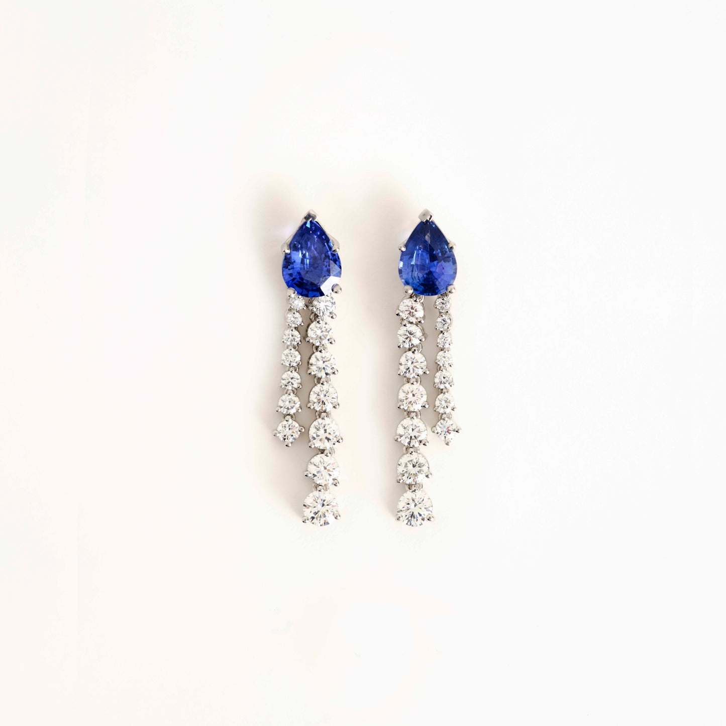 Pear Sapphire & Diamond Earrings  
