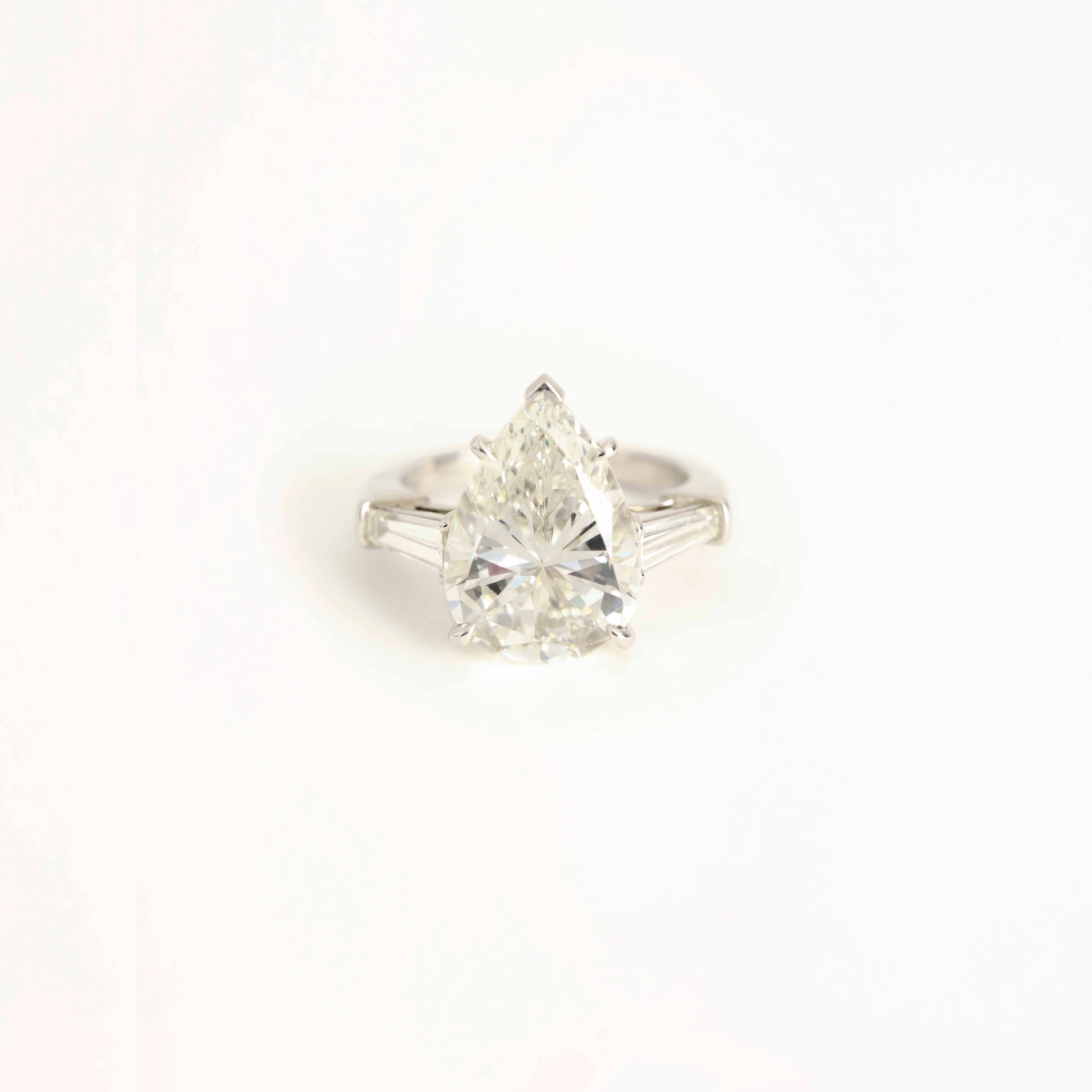Image 1: Platinum Pear Diamond Ring