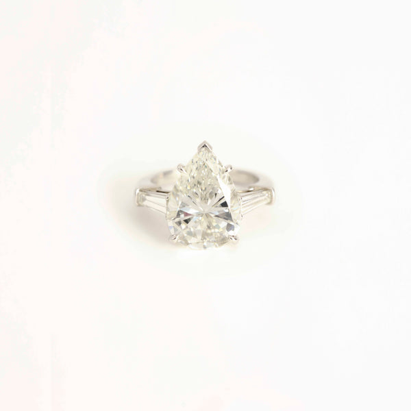 Platinum Pear Diamond Ring