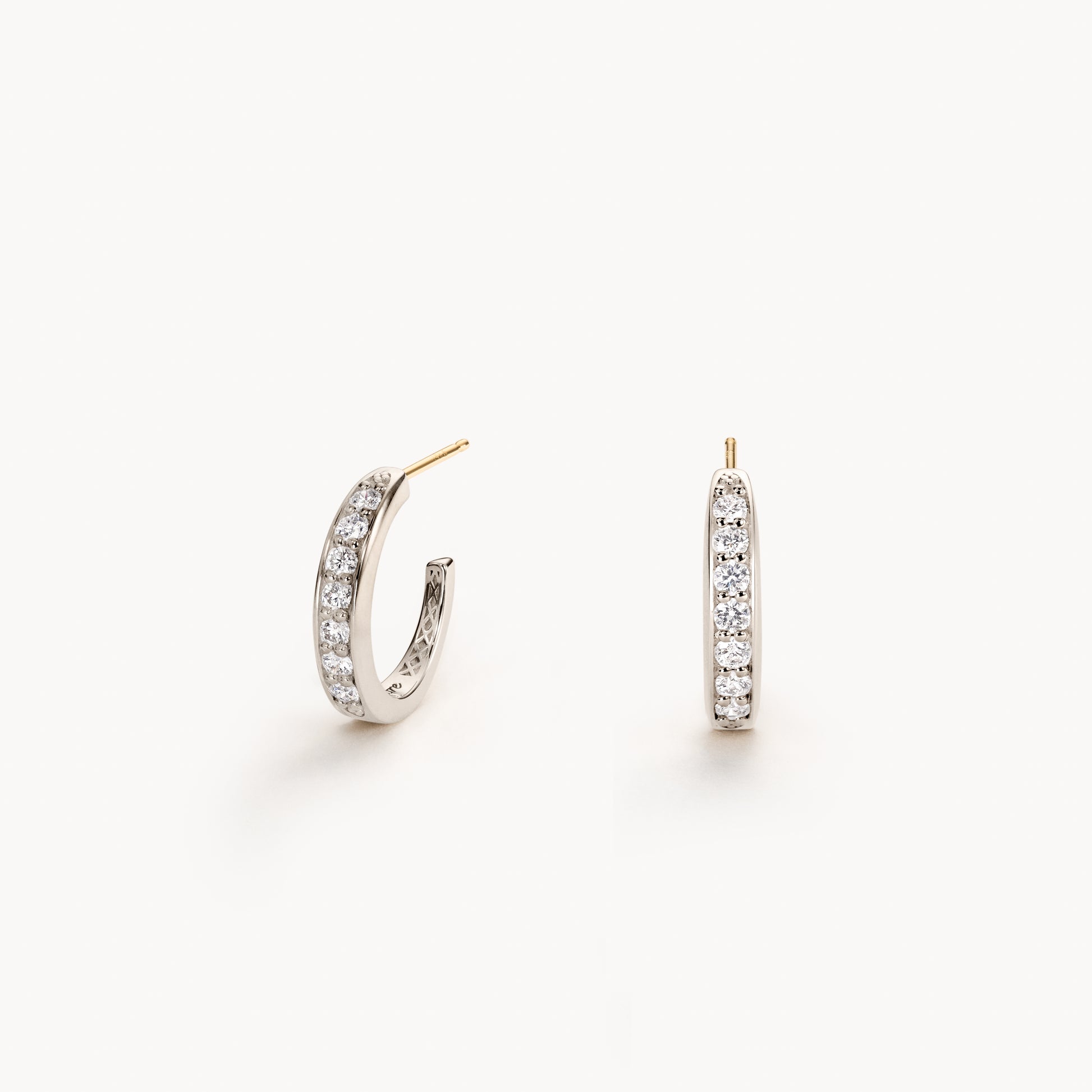 Image 1: Silver Diamond Earrings