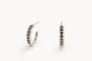 Silver Black Diamond Earrings