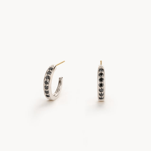 Silver Black Diamond Earrings