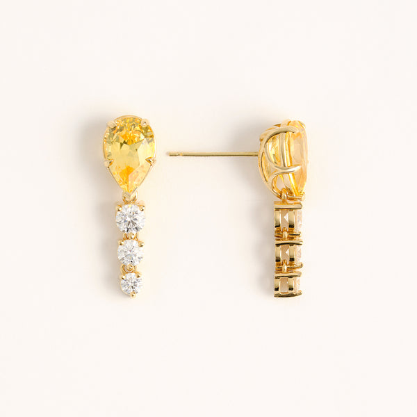 18k Yellow Sapphire Pear Earrings